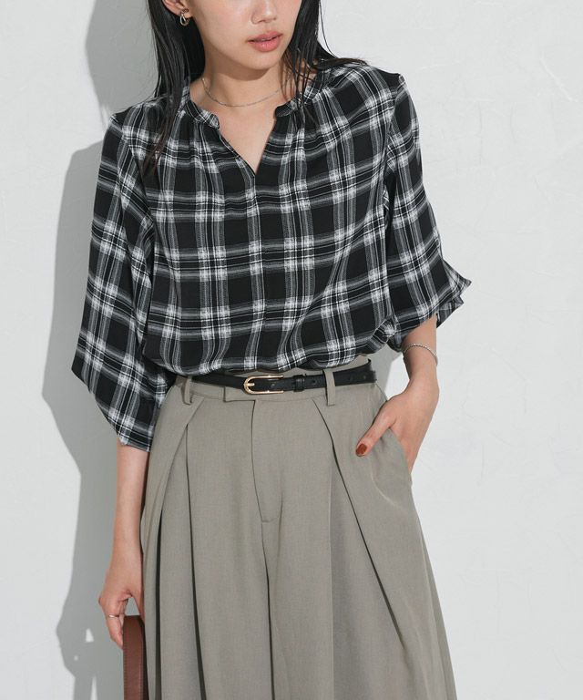 162cm / チェック / ブラック / M