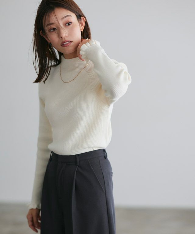 167cm / オフホワイト / ハイネック / M