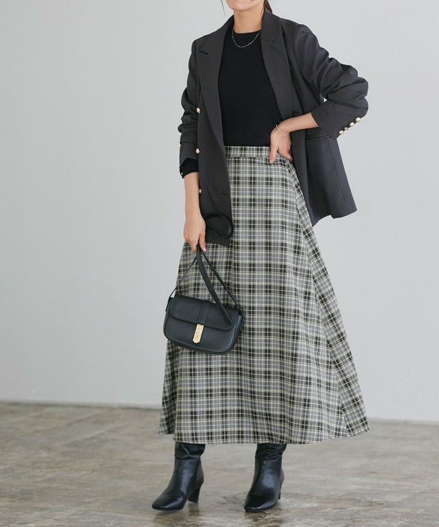 Burberry London ノバチェック柄 フレアロングスカート 36