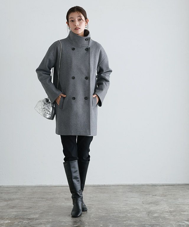 スタンドカラー ミドルコート fekete オーバーフィットミドルコート スタンドカラー ミドルコート fekete オーバーフィットミドルコート