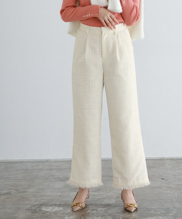 ☆美品☆ forte_forte 総柄 ラメ ライン ワイド パンツ ☆美品☆ forte_forte 総柄 ラメ ライン ワイド パンツ ボトムス