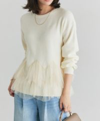 チュールドッキングニットプルオーバー