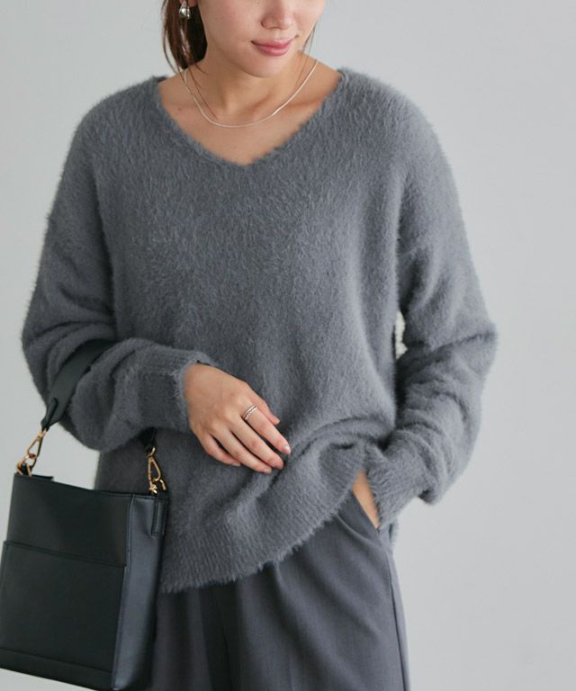 選べるショートシャギーニット