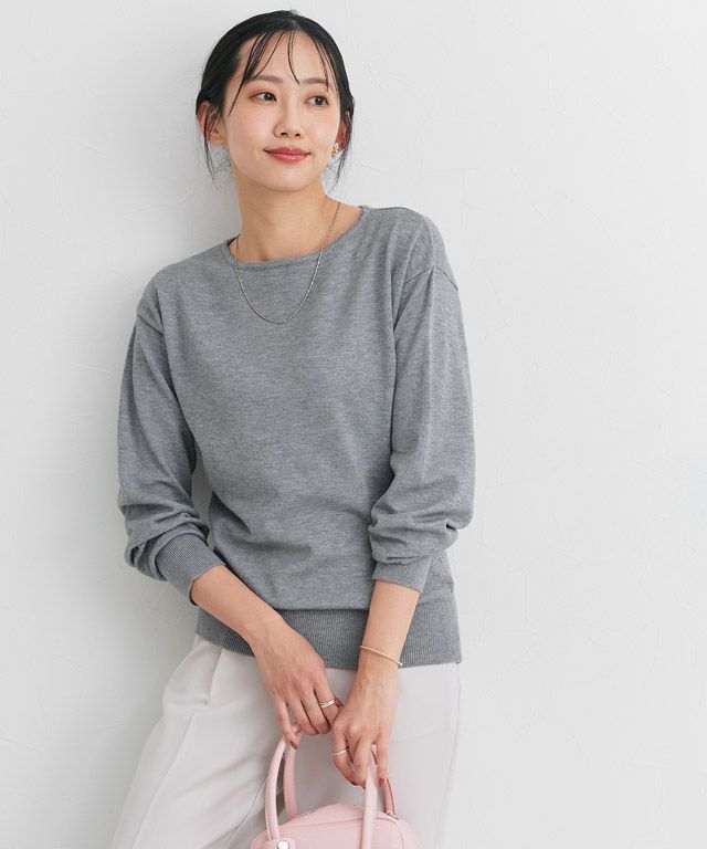 166cm / 杢ベージュ / ボートネック / M