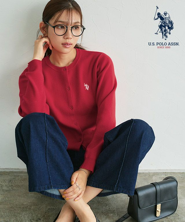 U.S. へらし POLO ASSN. 赤 セーター M