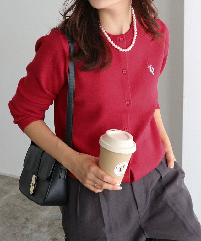157cm / レッド×アイボリー / M