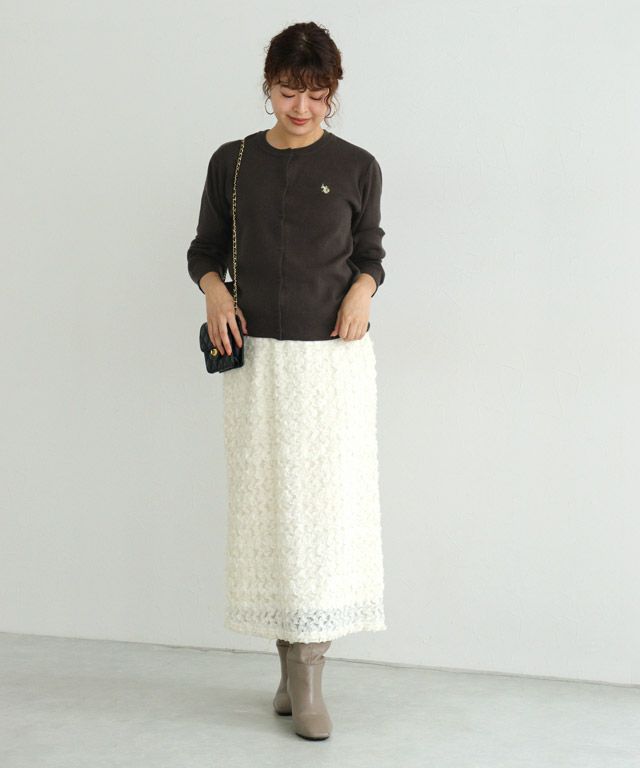157cm / レッド×アイボリー / M