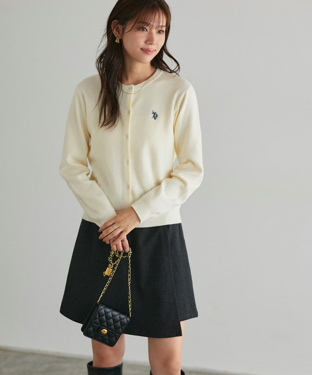 166cm / オフホワイト×ネイビー / M