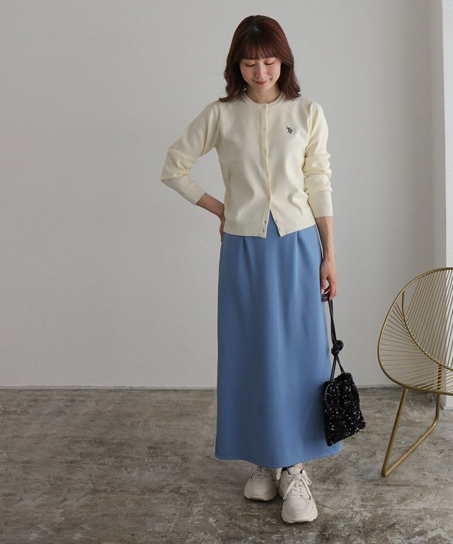 163cm / オフホワイト×ネイビー / M
