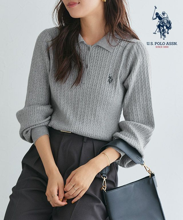 【U.S.POLO ASSN.】ケーブルポロニット