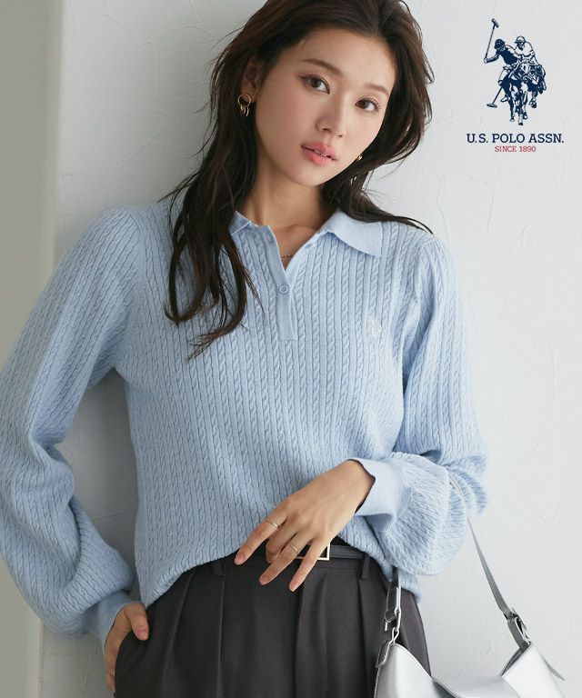 【U.S.POLO ASSN.】ケーブルポロニット