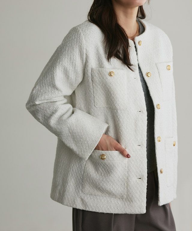 167cm / ツイード/オフホワイト / M