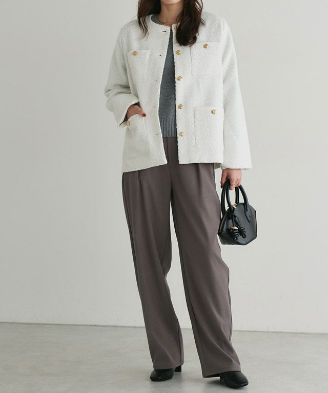 167cm / ツイード/オフホワイト / M