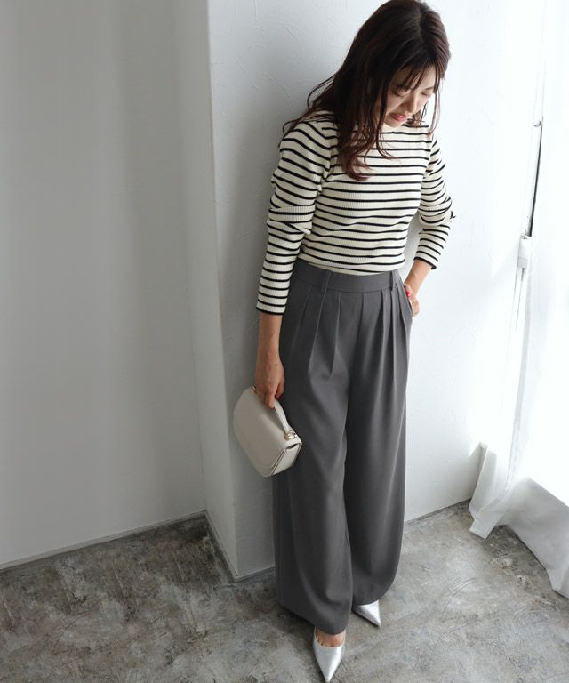 Slight 少なめ Vogue タックワイドパンツ