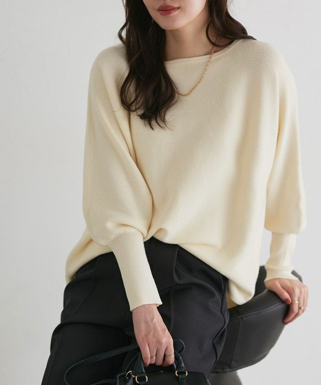 167cm / オフホワイト / ボートネック / M