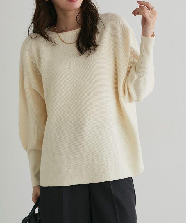 167cm / オフホワイト / ボートネック / M