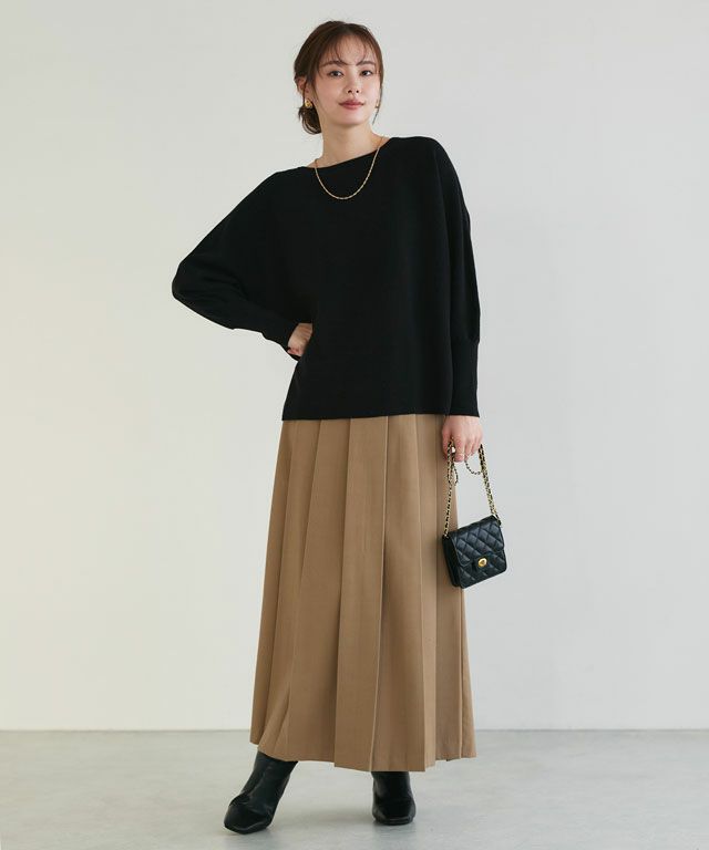 167cm / ブラック / ボートネック / M