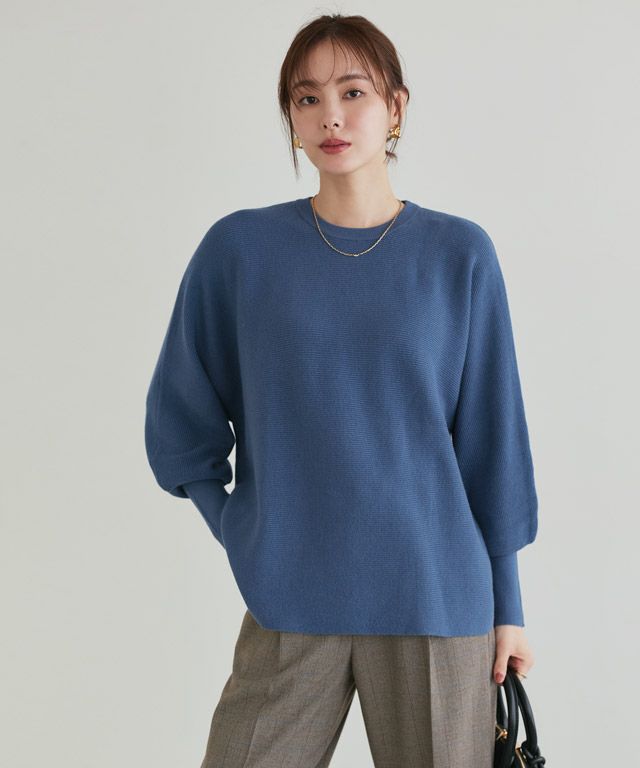 167cm / ブルー / クルーネック / M