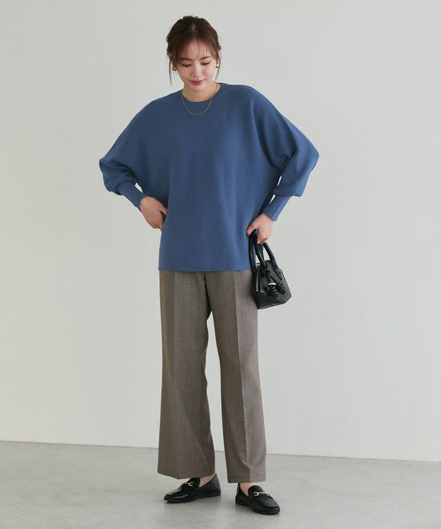 167cm / ブルー / クルーネック / M