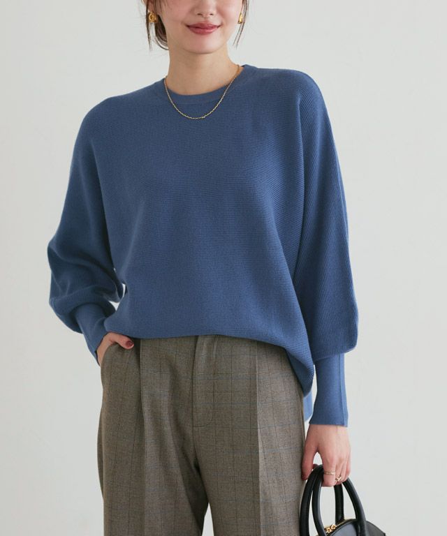 167cm / ブルー / クルーネック / M