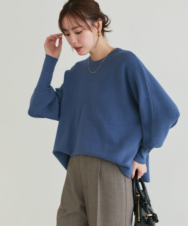 167cm / ブルー / クルーネック / M