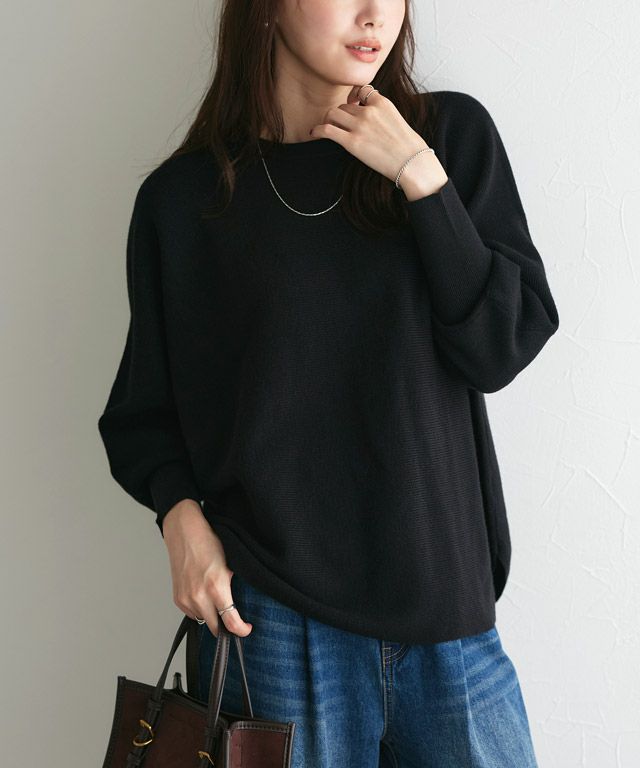 167cm / ブラック / クルーネック / M