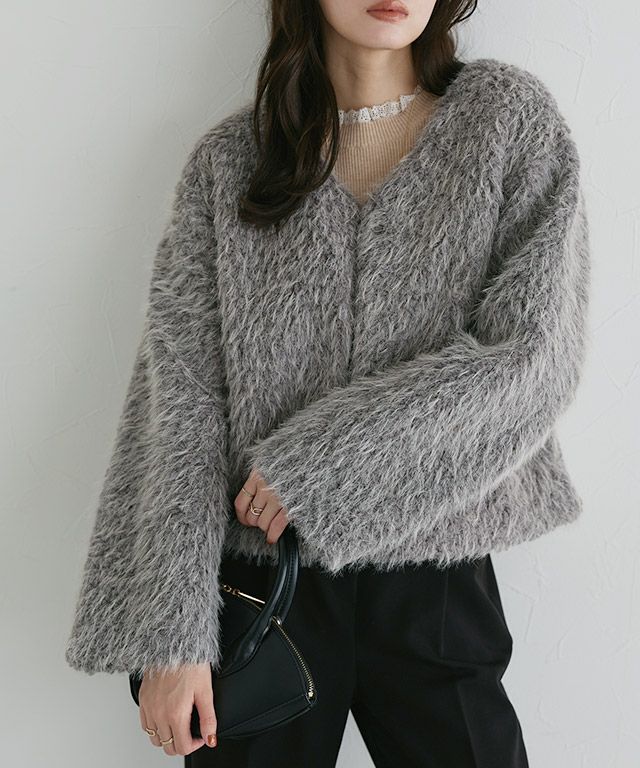 シャギーボアショートコート