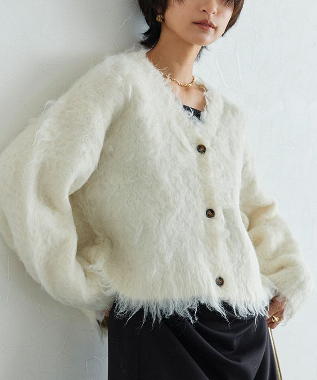 [RASW]2wayシャギーニットカーディガン