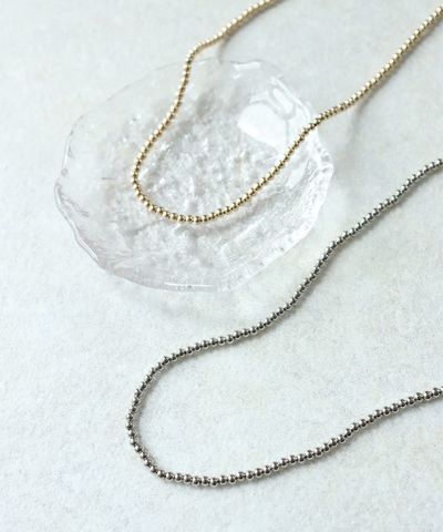 ブラスビーズミドルネックレス［Pierrot］
