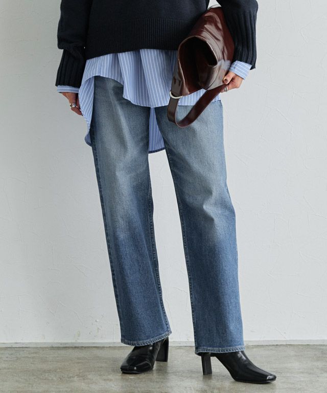 【美品】LOEWE22ss ストレートデニム ストレートレッグ ジーンズ（デニム） ブルー - LOEWE