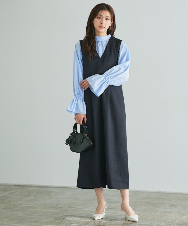 166cm / ツイード / ネイビー / M