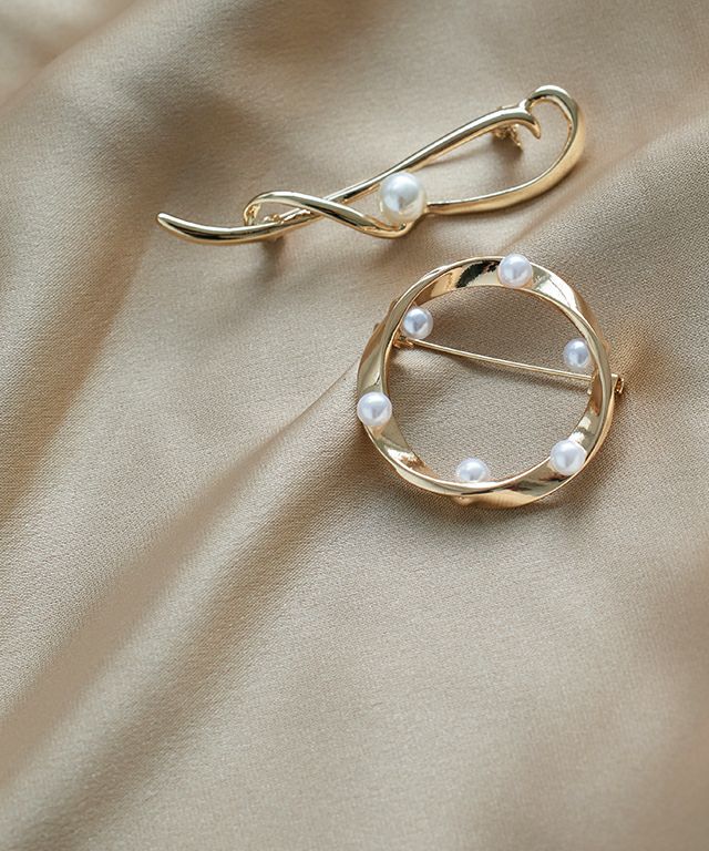 選べるデザインパールブローチ