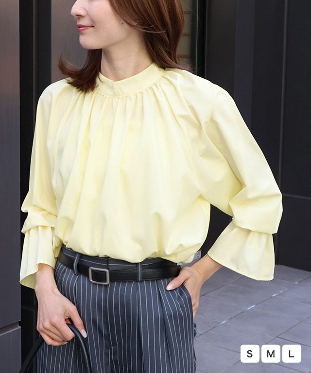 キャンディースリーブギャザーブラウス