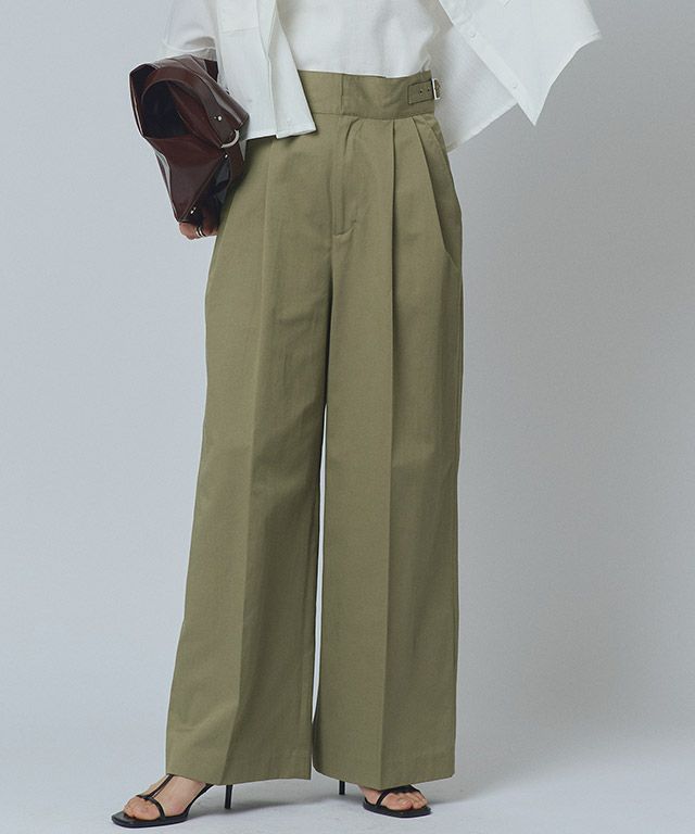 [RASW]サイドベルトワイドチノパンツ