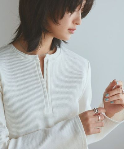 [RASW]フロントホックヘンリーリブカットソー
