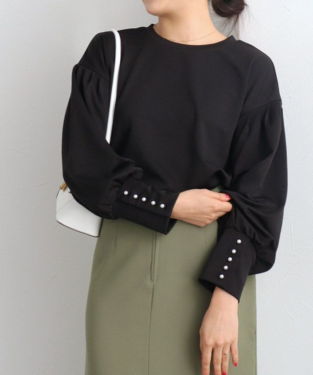 157cm / ブラック / パールボタン / M