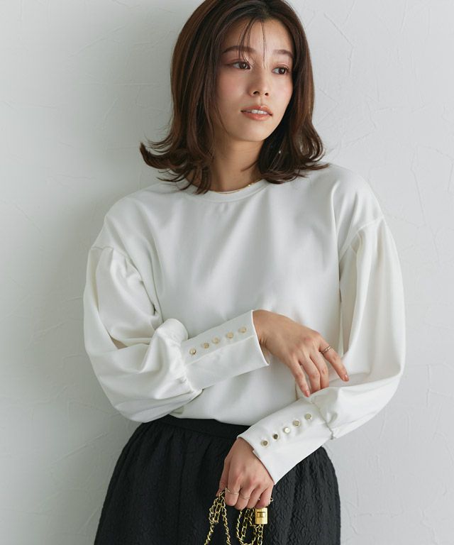 167cm / オフホワイト / ゴールドボタン / M