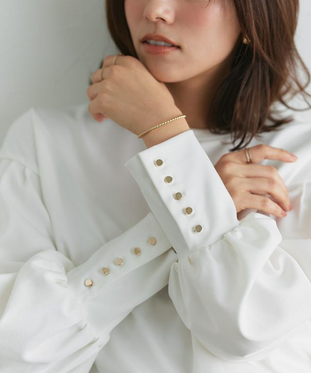 167cm / オフホワイト / ゴールドボタン / M