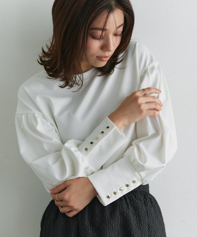 167cm / オフホワイト / ゴールドボタン / M