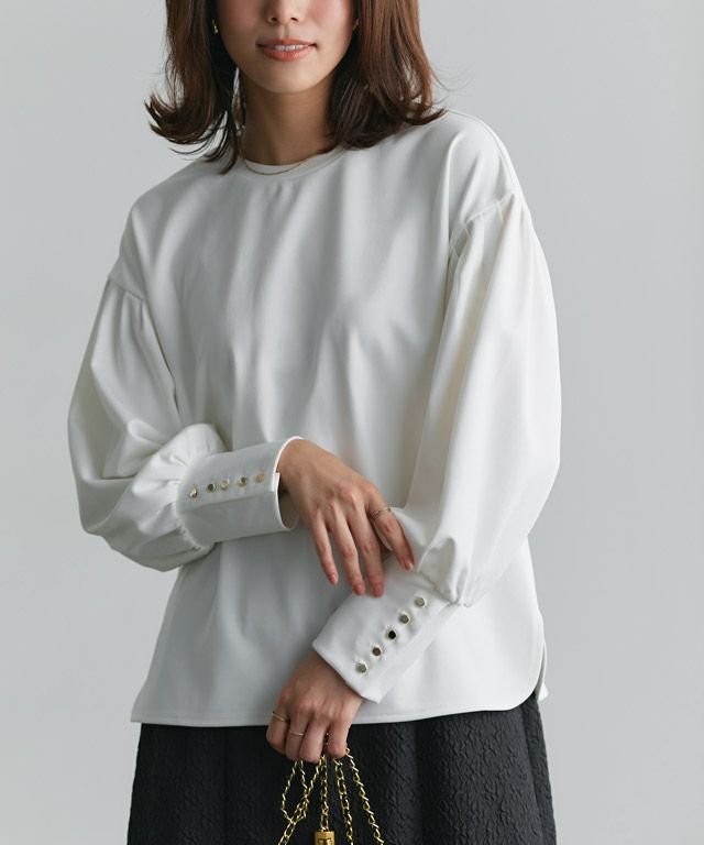 167cm / オフホワイト / ゴールドボタン / M