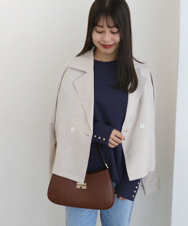 150cm / ネイビー / ゴールドボタン / M