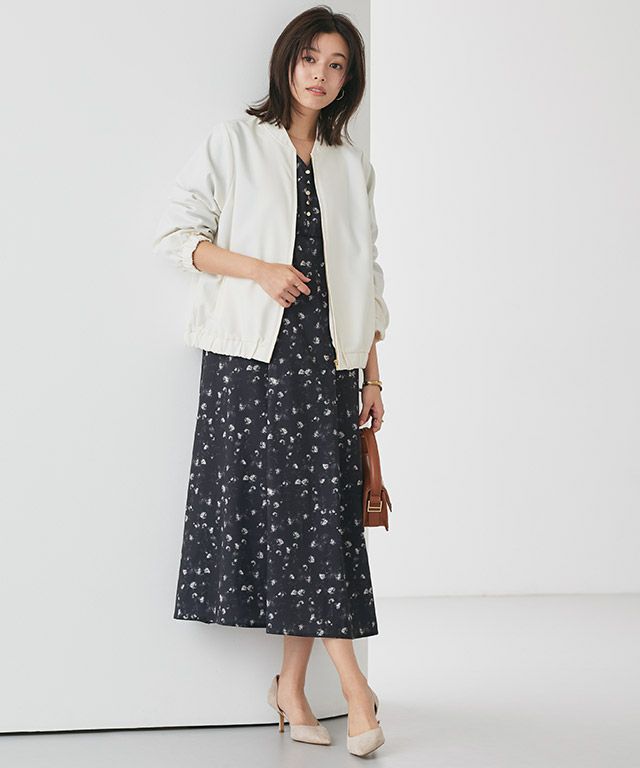 167cm / 花柄 / ネイビー / M