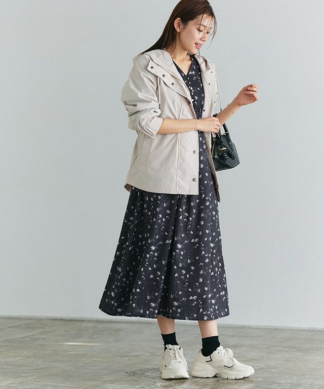 166cm / 花柄 / ネイビー / M