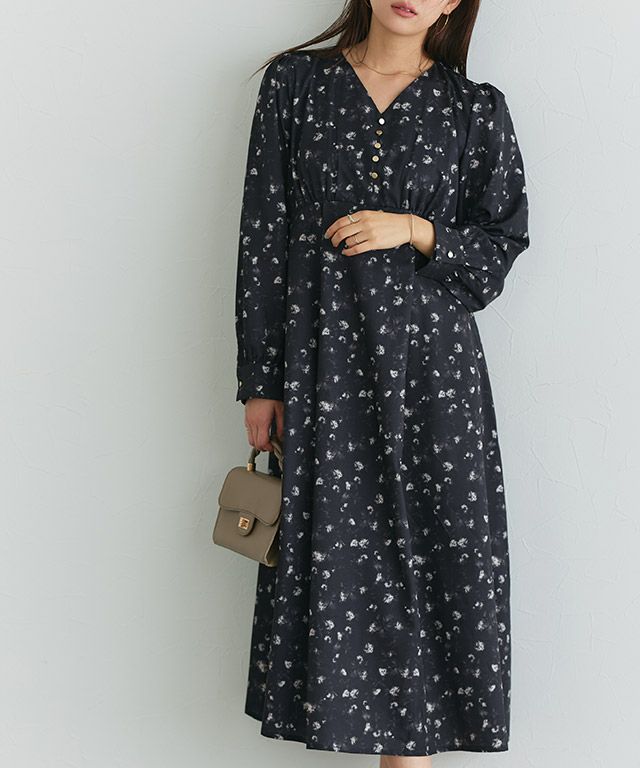 166cm / 花柄 / ネイビー / M