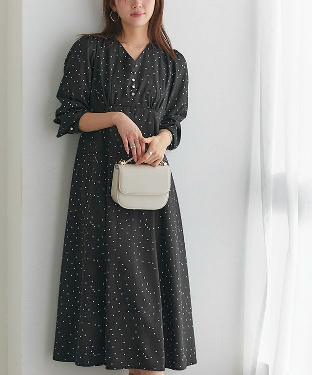 166cm / ドット / ブラック / M