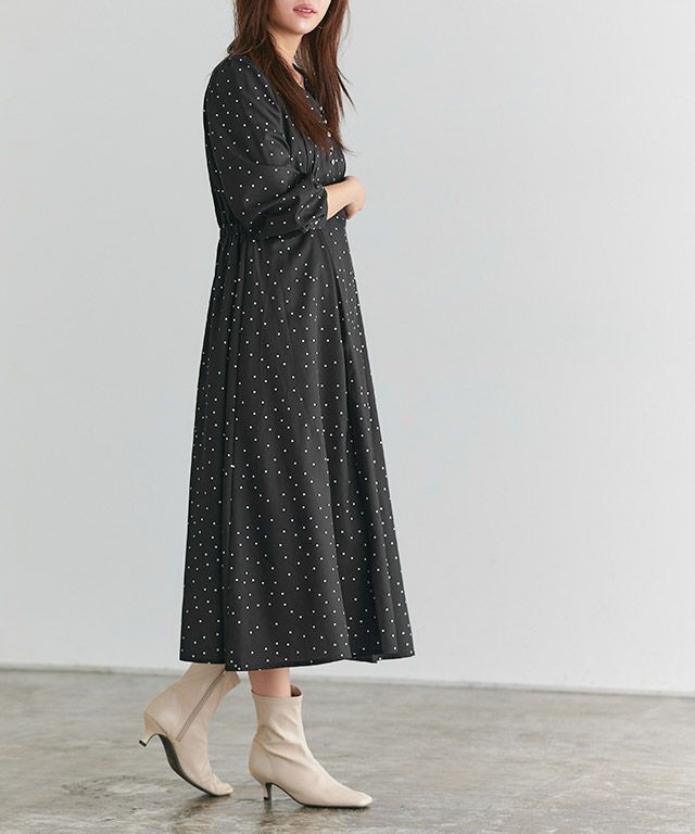 166cm / ドット / ブラック / M