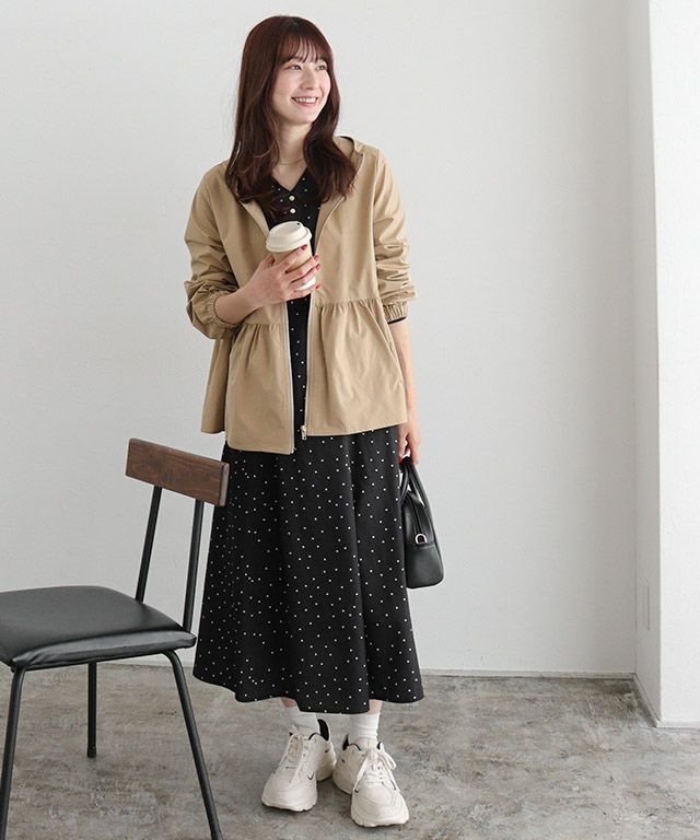 163cm / ドット / ブラック / M