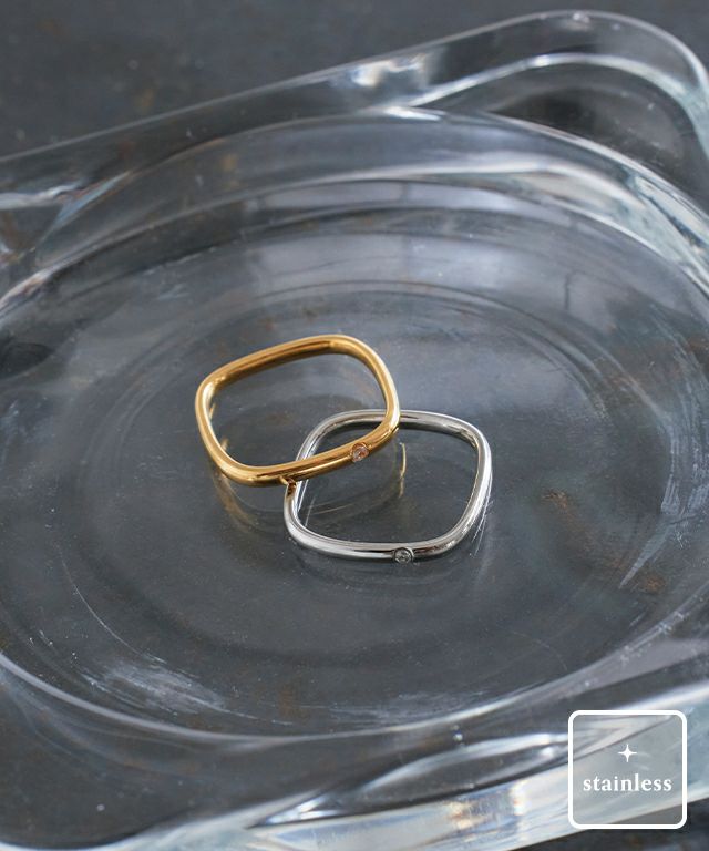 【stainless】1ストーンスクエアリング