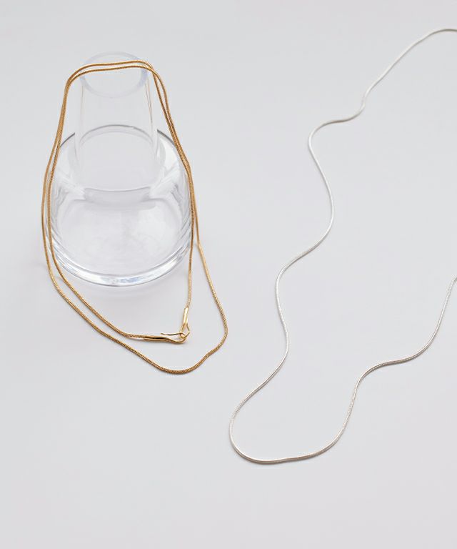 ロングスネークチェーンフックネックレス