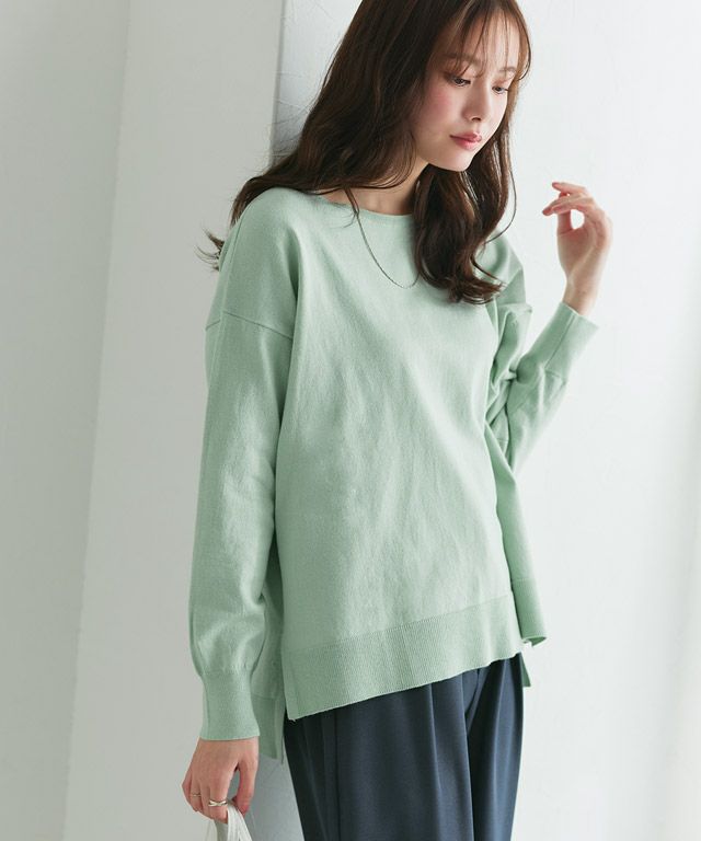 166cm / グレージュ / ボートネック / M